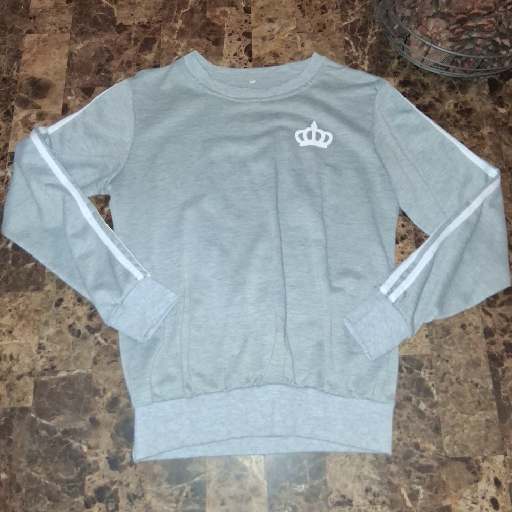 Gray Women's Sweatshirt with Crown Logo
